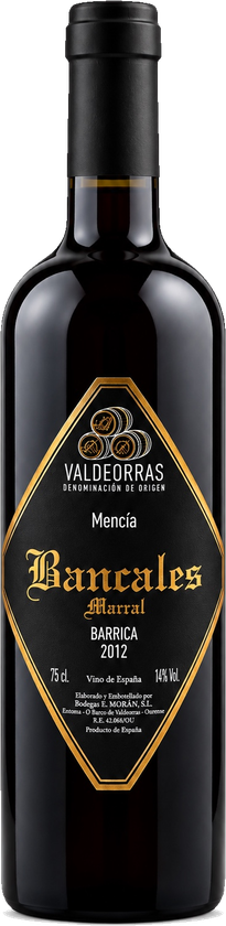 Botella de Bancales Mencía, vino tinto de mencía con barrica de la D.O. Valdeorras