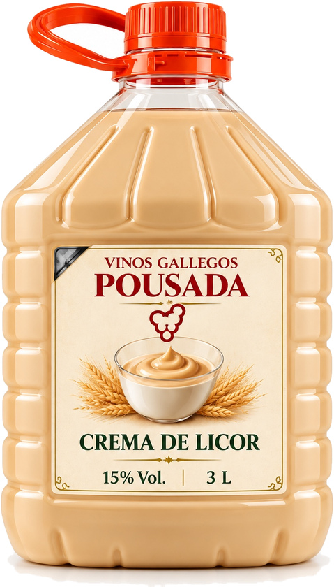 Garrafa de 3 litros de crema de orujo Vinos Gallegos Pousada