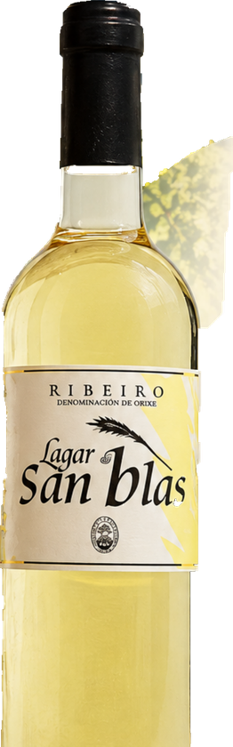 Botella de Lagar de San Blas, vino blanco joven de la D.O. Ribeiro