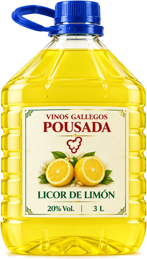 Garrafa de 3 litros de limoncino Vinos Gallegos Pousada